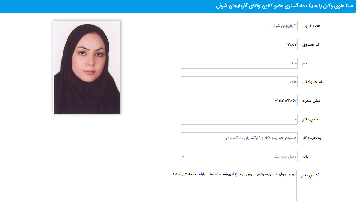 وکیل تبریز مینا علوی